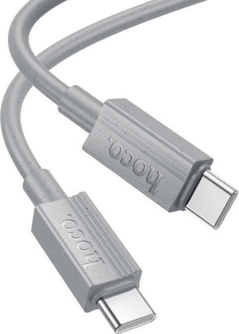 Actual product image Hoco USB-C to USB-C X107, 60W, 3A, 1m, Grey (1 m)