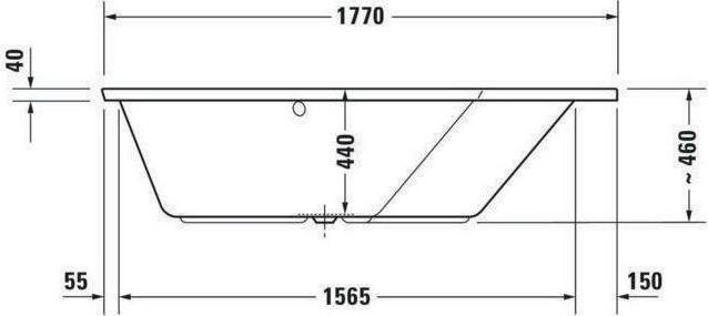 Actual product image Duravit Whirlpool bath PAIOVA 5 corner re 205 l 1770x1300mm we Air-System (205 l, 177 cm, 130 cm)
