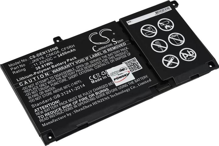 Actual product image AccuCell Battery Dell Vostro 5402, Latitude 15 3510, type JK6Y6 etc. (3450 mAh)