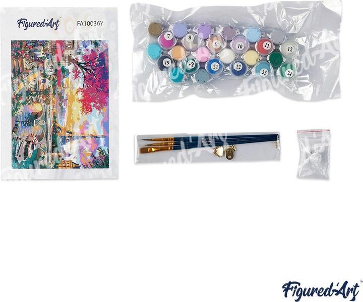 Actual product image Figured'Art Paint by Numbers - Couple of Colorful Zebras