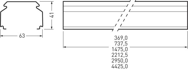 Actual product image Trilux 07650 L150#7273300 Support profile IP20 1475mm black (147.50 cm)