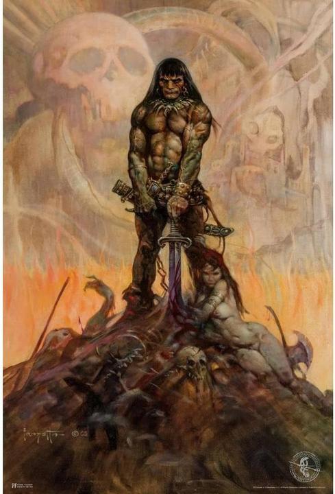 Actual product image Frank Frazetta Barbarian Wood Wall Art (59 x 40 cm)