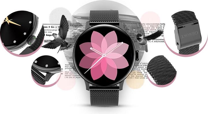 Immagine prodotto Giewont Smartwatch da donna GW330-3 Nero-Cinturino in silicone nero + Bracciale nero