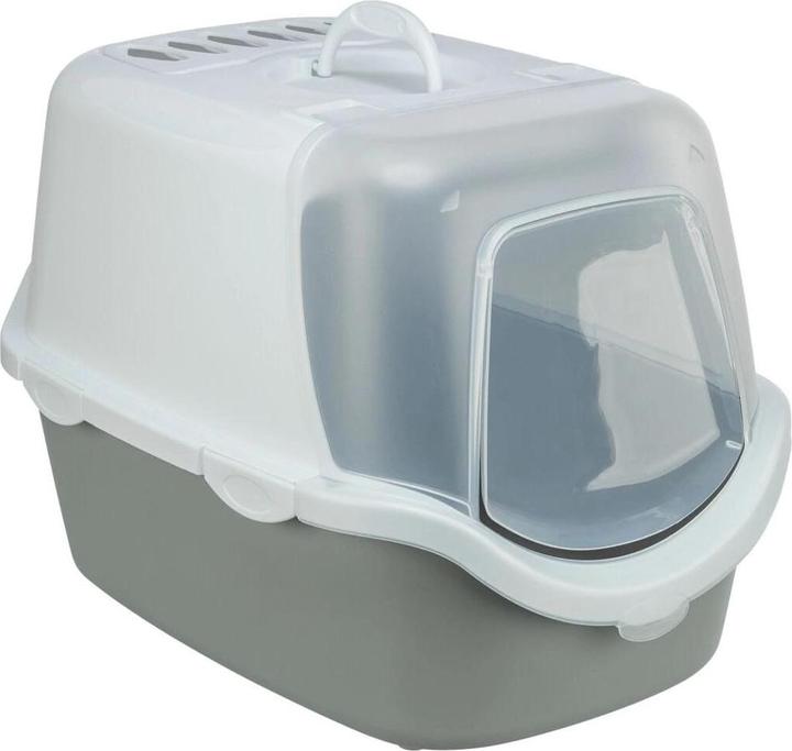 Actual product image Trixie Vico Open Top cat litter tray, grey/white (Cat litter box closed)