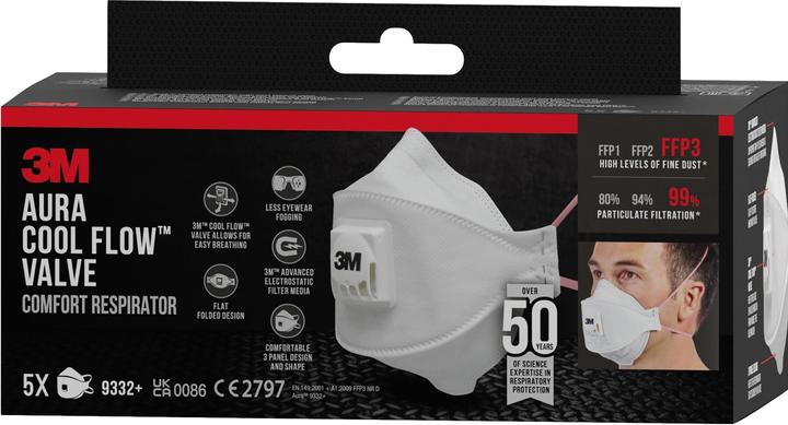 Image du produit 3M Masque de protection respiratoire, blanc (FFP3, 5 x)