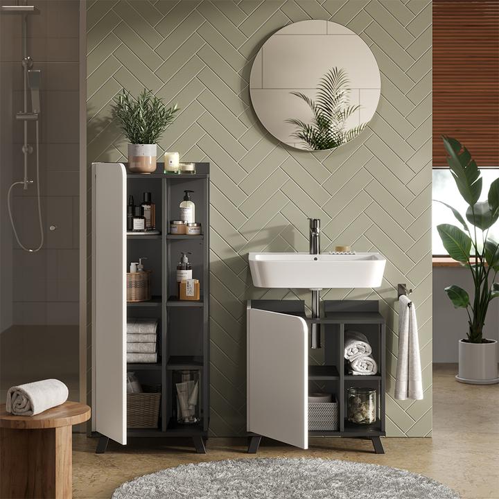 Produktbild Vichy Badmöbel-Set Karen, Anthrazit/Weiss, 3 Teile