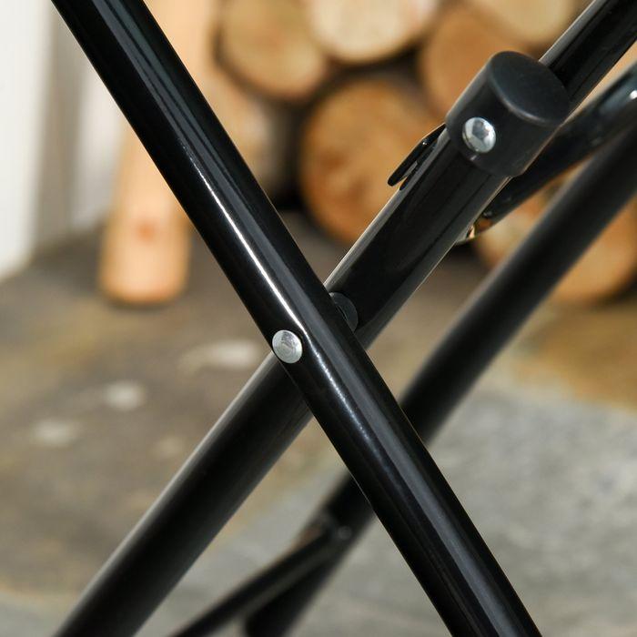 Produktbild Swisshandel24 Gartentisch Beistelltisch Bistrotisch mit Glasplatte rund klappbar Metall Ø45 schwarz (45 cm)