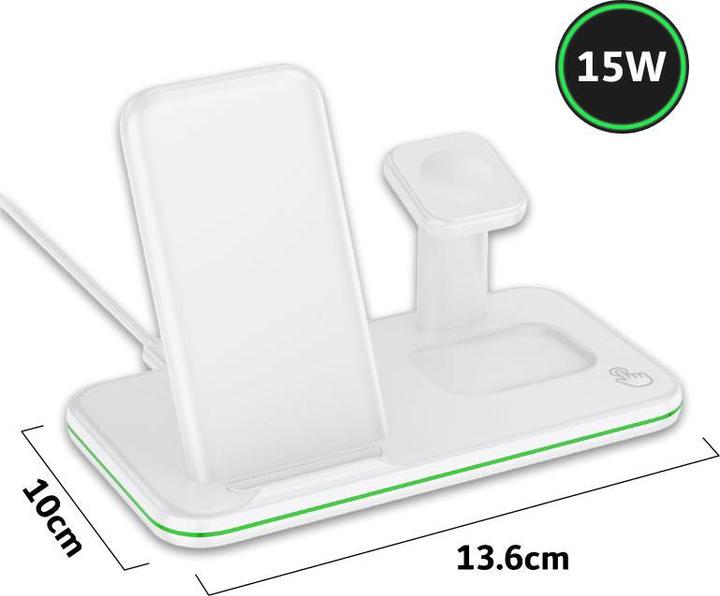 Produktbild Hermex 3-in-1 Ladestation für Smartphone Smartwatch Kopfhörer Dockingstation (15 W)