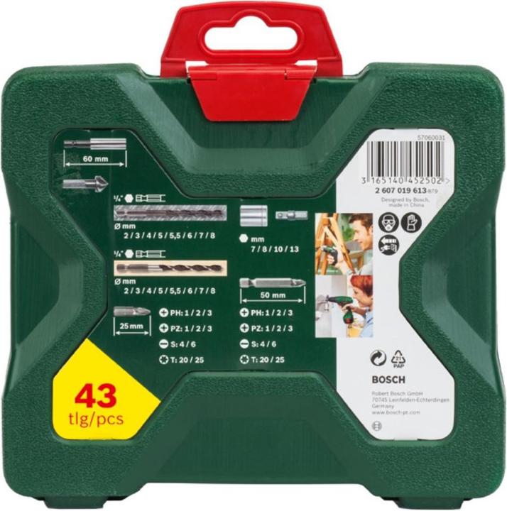 Actual product image Bosch Zubehör X-Line Hexagon Drill Set 43 pieces (2 mm, 3 mm, 4 mm, 5 mm, 5.5 mm, 6 mm, 7 mm, 8 mm)