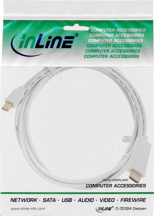 Actual product image InLine Mini DisplayPort to HDMI Converter Cable with Audio white 5m (5 m, HDMI)
