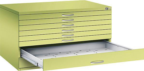 Actual product image C+P Drawing cabinet, A0, 8 drawers, height 760 mm, viridian green.