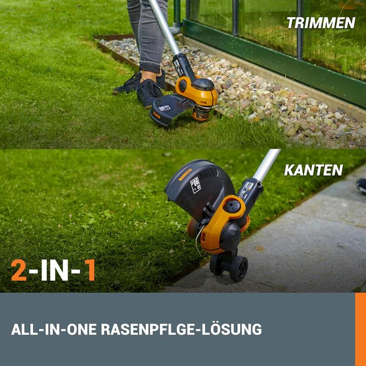 Productafbeelding Worx WG163E Akku-Rasentrimmer und Kantenschneider inkl. 2x 2Ah Akkus & Ladegerät (Onkruidverdelgers)