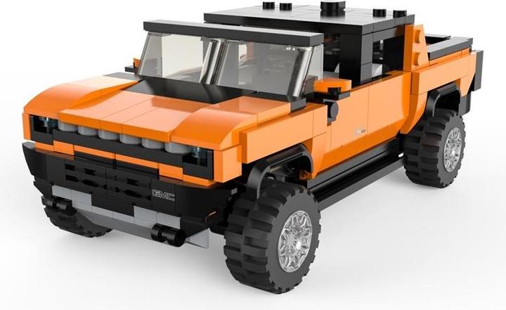 Produktbild Rastar 1:30 assemble car model Hummer EV, assort., orange/yellow, 454 parts, 93700