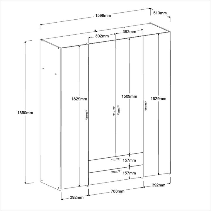 Actual product image Parisot Oberderdingen (160 x 51 x 185 cm)