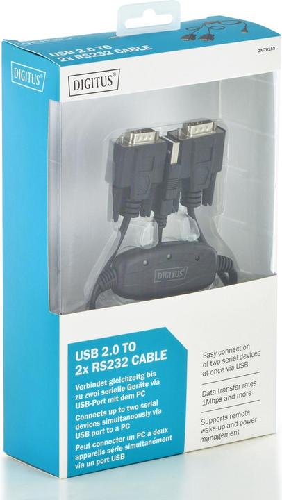 Immagine prodotto Digitus Cavo da USB 2.0 a 2x RS232 (1.50 m)