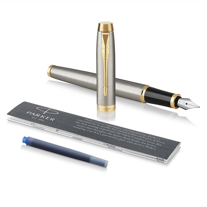 Actual product image Parker Pen IM Brushed Metal G.C. (Silver, Gold, 1 x)