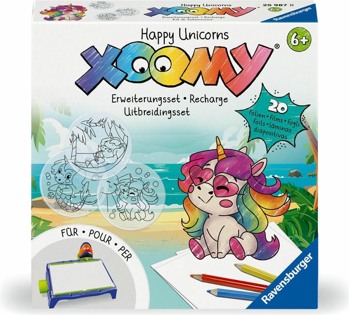 Actual product image Ravensburger Xoomy expansion set Happy Unicorns 25987 - Expansion set for the Xoomy Midi or