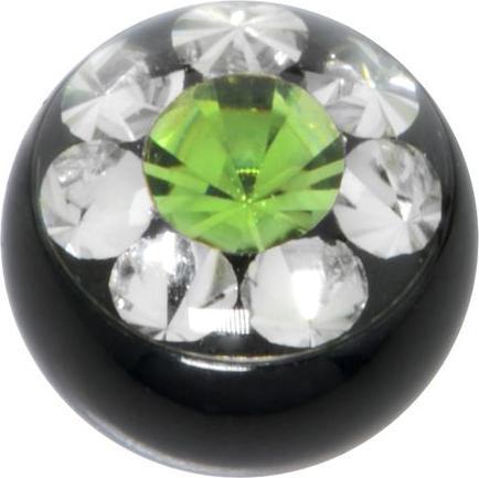 Immagine prodotto Bijouteria Chiusura piercing (Acciaio chirurgico 316L, Rivestimento PVD (nero), Cristallo premium)