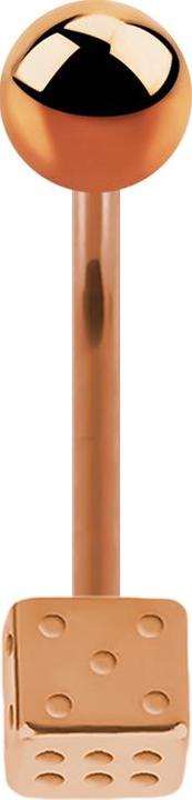 Produktbild Star Piercing Micro Banane rosegold mit Kugel und Würfel (ohne Messing, Chirurgenstahl 316L)