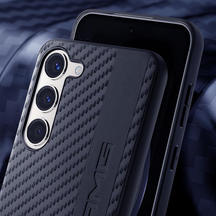 Immagine prodotto Mercedes AMG AMHCS23MBLSCA S23+ S916 valigetta rigida nera Carbon Stripe&Embossed (Samsung Galaxy S23+)