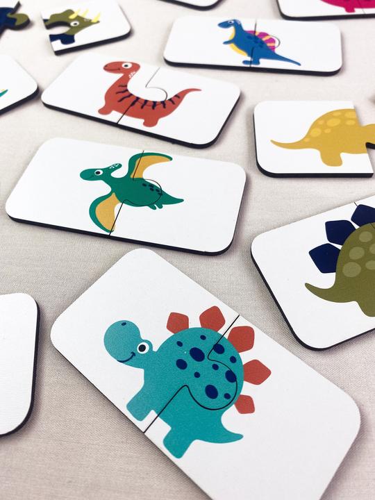 Produktbild Activity Board Hölzerne Dinosaurier-Puzzle 2 Stück Puzzle, Bildungsmaterial, Homeschool Vorschule Karten (24 Teile)