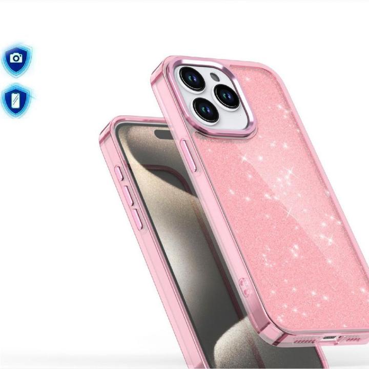 Produktbild Hurtel Glitter Case for iPhone 16 Pro Max - pink with glitter (Apple iPhone 16 Pro Max)