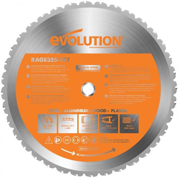 Actual product image Evolution TCT multifunction saw RAGE 355mm 36z (EVO-355-MULTI)