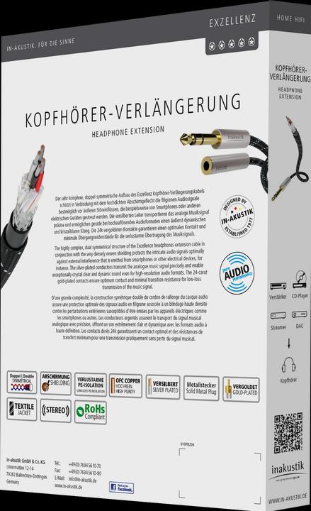 Produktbild Inakustik Kopfhörerverlängerung (5 m, 6.3mm Klinke (Jack))