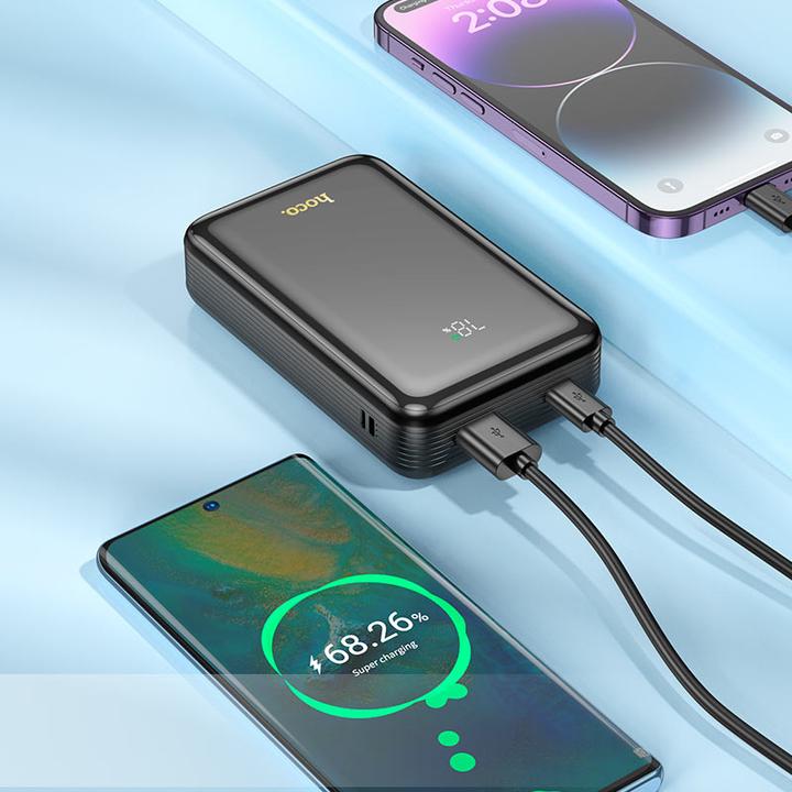 Actual product image Hoco Q21A Powerbank 20000mAh, Schwarz - Hochleistungs-Powerbank für Smartphone und Tablet (20000 mAh)