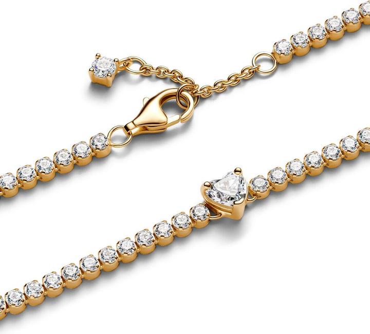 Immagine prodotto Pandora Sparkling Heart Tennis Bracelet (20 cm, Dorato, Metallo)