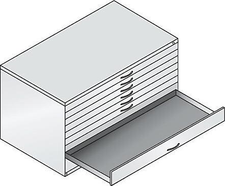 Immagine prodotto C+P Archivio per disegni, UNI A0, 8 cassetti, altezza 760 mm, grigio nerastro /