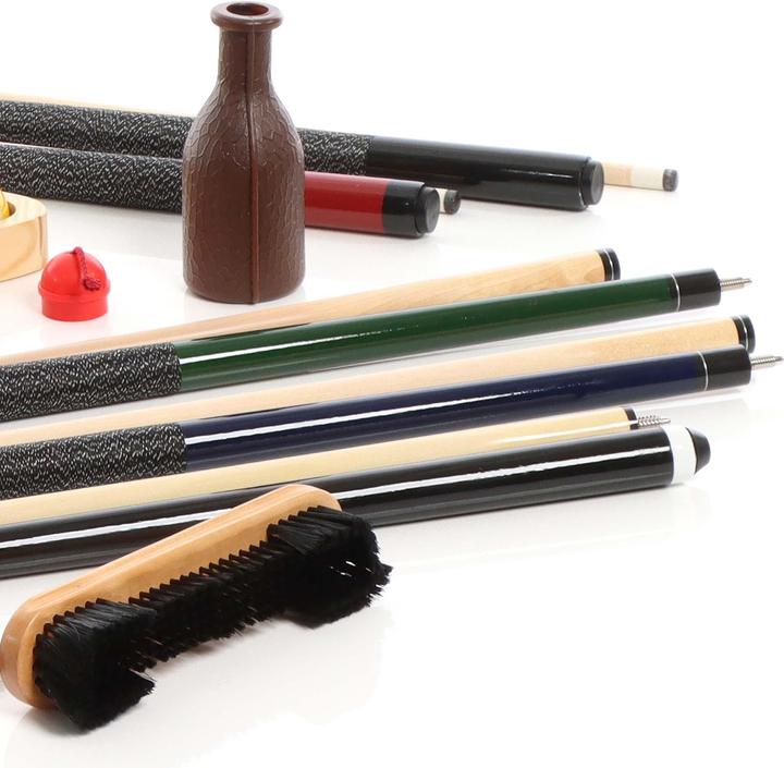 Actual product image Wiltec All-in-one Complete Billiards Accessories Set with 4 Cues, a Triangle, and Wall Holdfast