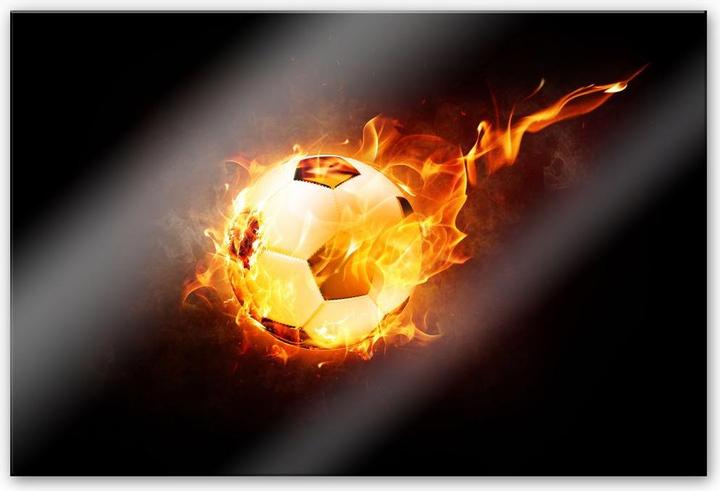 Actual product image Trenddeko Football on fire (120 x 75 cm)