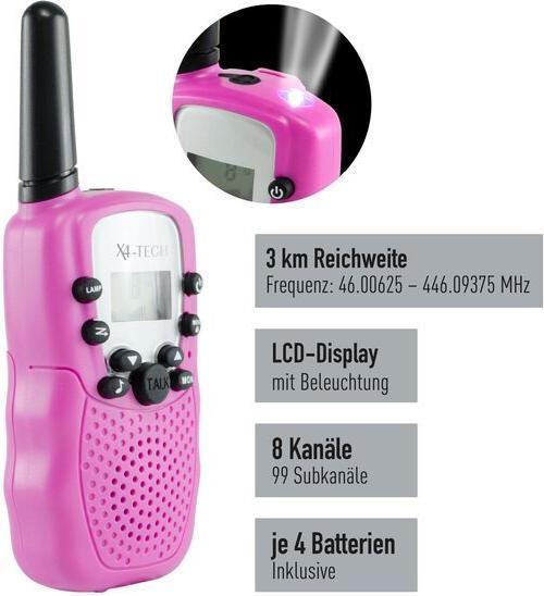 Produktbild X4 TECH Walkie Talkie 2er Set pink (3 km)