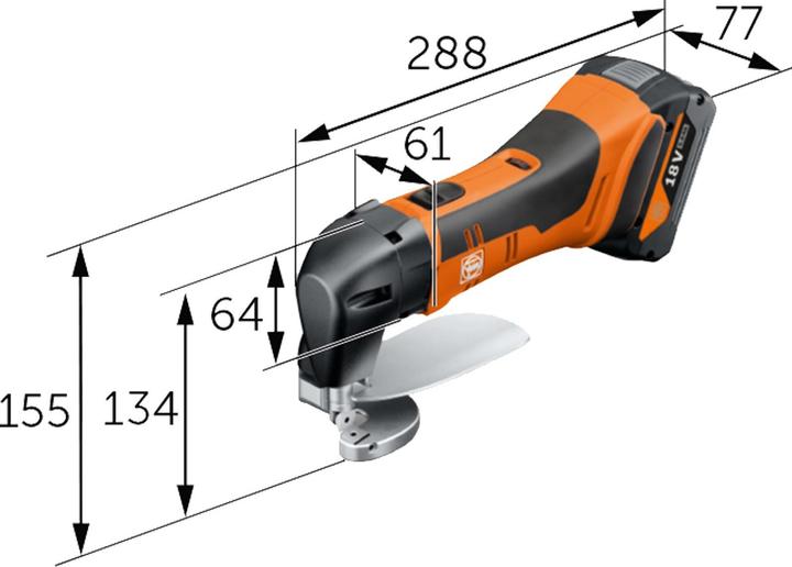 Immagine prodotto Fein Cesoie a batteria fino a 1,6 mm|ABLS 18 1,6 E AS | senza batteria senza caricatore