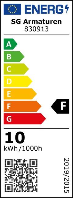 Energy Label Sg LED lamp E27 A60 10W 2800K ws 806lm 830913 (E27, 10 W, 806 lm, 1 x, F)