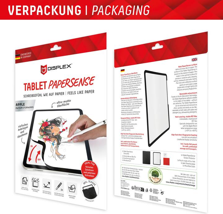 Actual product image Displex Tablet Papersense, Tablet Paper Feeling Schutzfolie (1 Piece, iPad Pro 13 2024 (M4), iPad Air 13 2024 (M2))