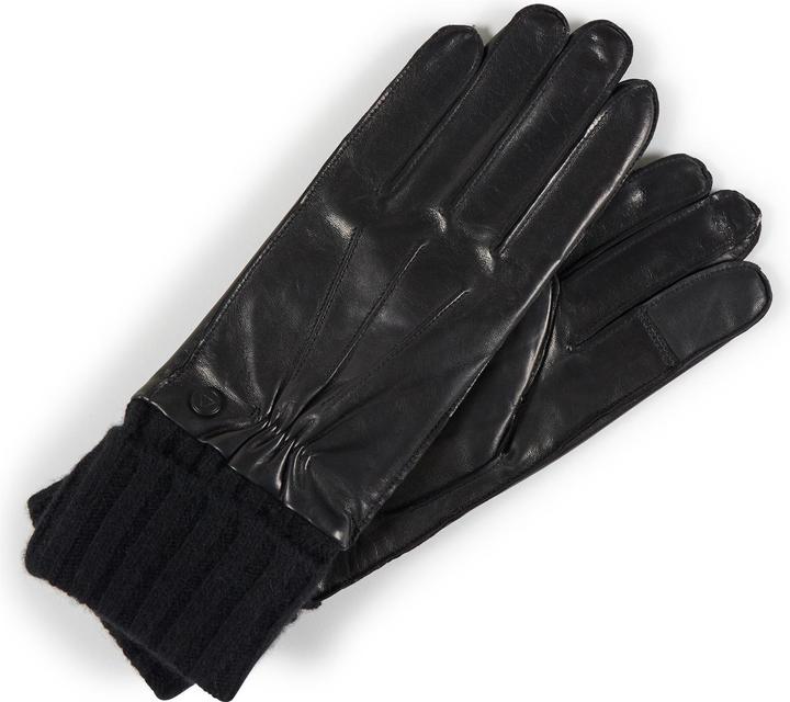 Cash-Mere Lederhandschuhe mit Stulpen und Touchscreen tauglich