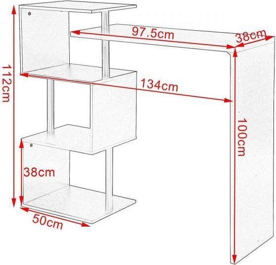 Image du produit Woltu Table de bar (134 x 38 x 112 cm)