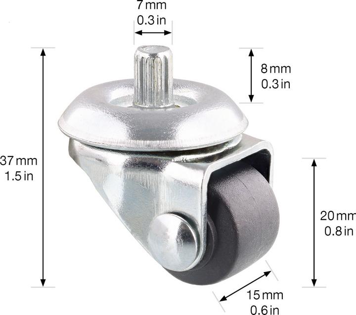 Immagine prodotto Wagner System Ruota della base letto ø 20 mm perno 6x8 mm morbido