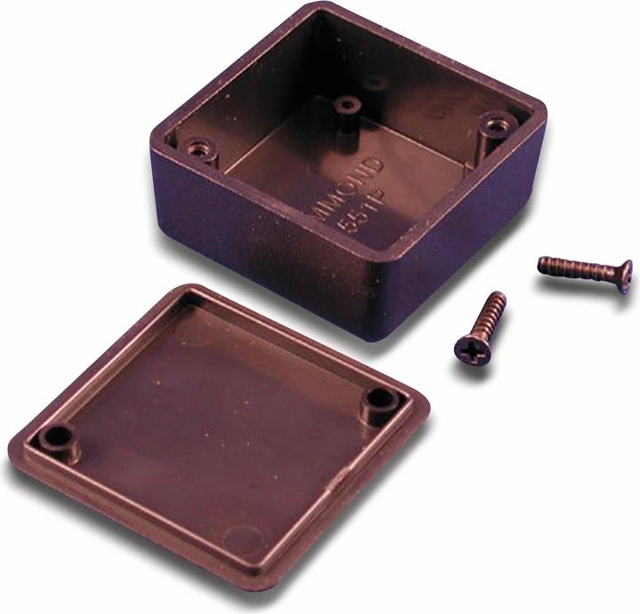 Actual product image Hammond Electronics 1551PBK Euro enclosure 40 x 40 x 20 ABS Black 1 pc. (Housing)