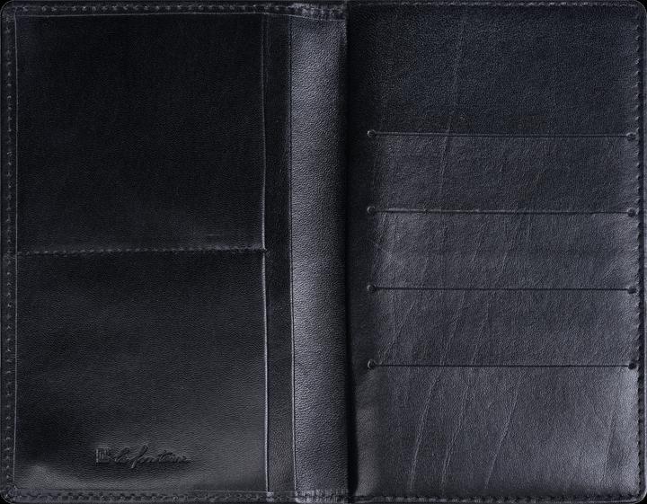 Produktbild Faltkalender 746 8,7x15,3cm 1 Monat/2 Seiten Leder schwarz 2025 (Deutsch)