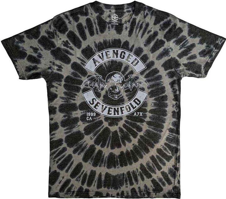 Actual product image Avenged Sevenfold Unisex Adult Death Bat Crest Tie Dye T-Shirt (L)