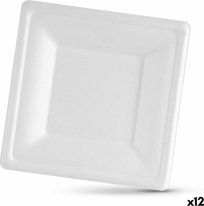 Image du produit Algon Geschirr-Set Einwegartikel Zuckerrohr karriert 16 cm (12 Stück) (12 x)