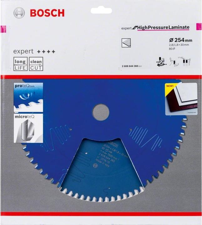 Actual product image Bosch Professional Zubehör Circular saw blade Expert for High Pressure Laminate, 254 x 30 x 2.8 mm, 80