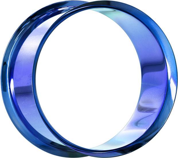Star Piercing Flared Tunnel mit Titanium Beschichtung dunkelblau (ohne Messing, Chirurgenstahl 316L)