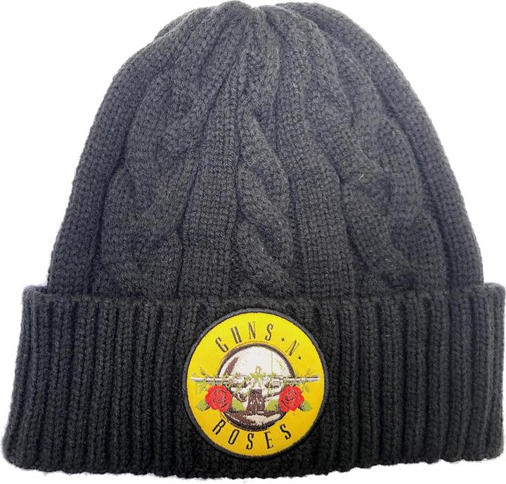 Actual product image Guns N Roses Unisex Adult Circle Cable Knit Logo Beanie (One size)