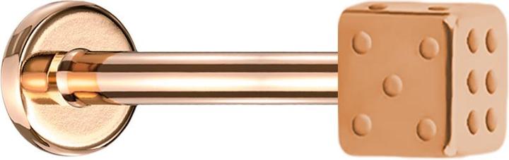 Produktbild Star Piercing Micro Labret rosegold mit Würfel (Chirurgenstahl 316L, ohne Messing)