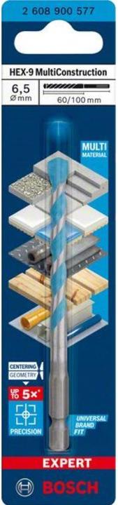 Actual product image Bosch Professional Zubehör Expert HEX-9 MultiConstruction drill, 6.5 x 60 x100 mm (6.5 millimetres)