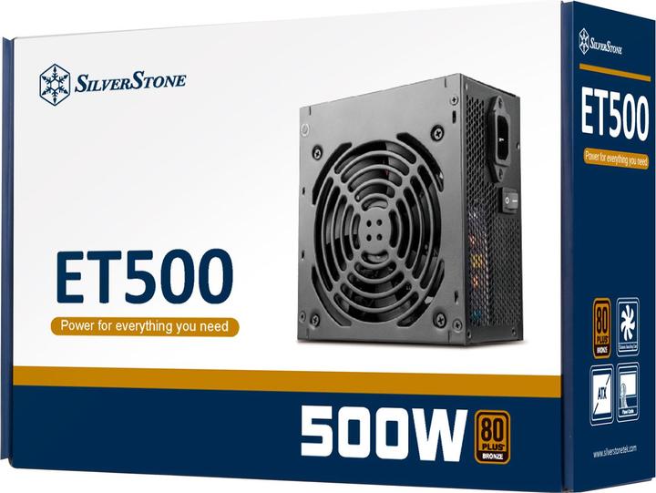 Actual product image Silverstone SST-ET500-B - Strider Essential Series, 500W 80 Plus Bronze ATX whisper-quiet PC power supply (500 W)